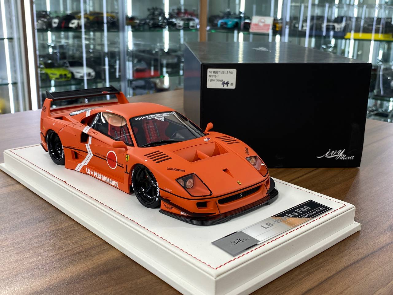 🚨1:18 Resin Model IVY Merit Models Ferrari F40 LB Works – Fighter Orange (Limited 88 pcs)