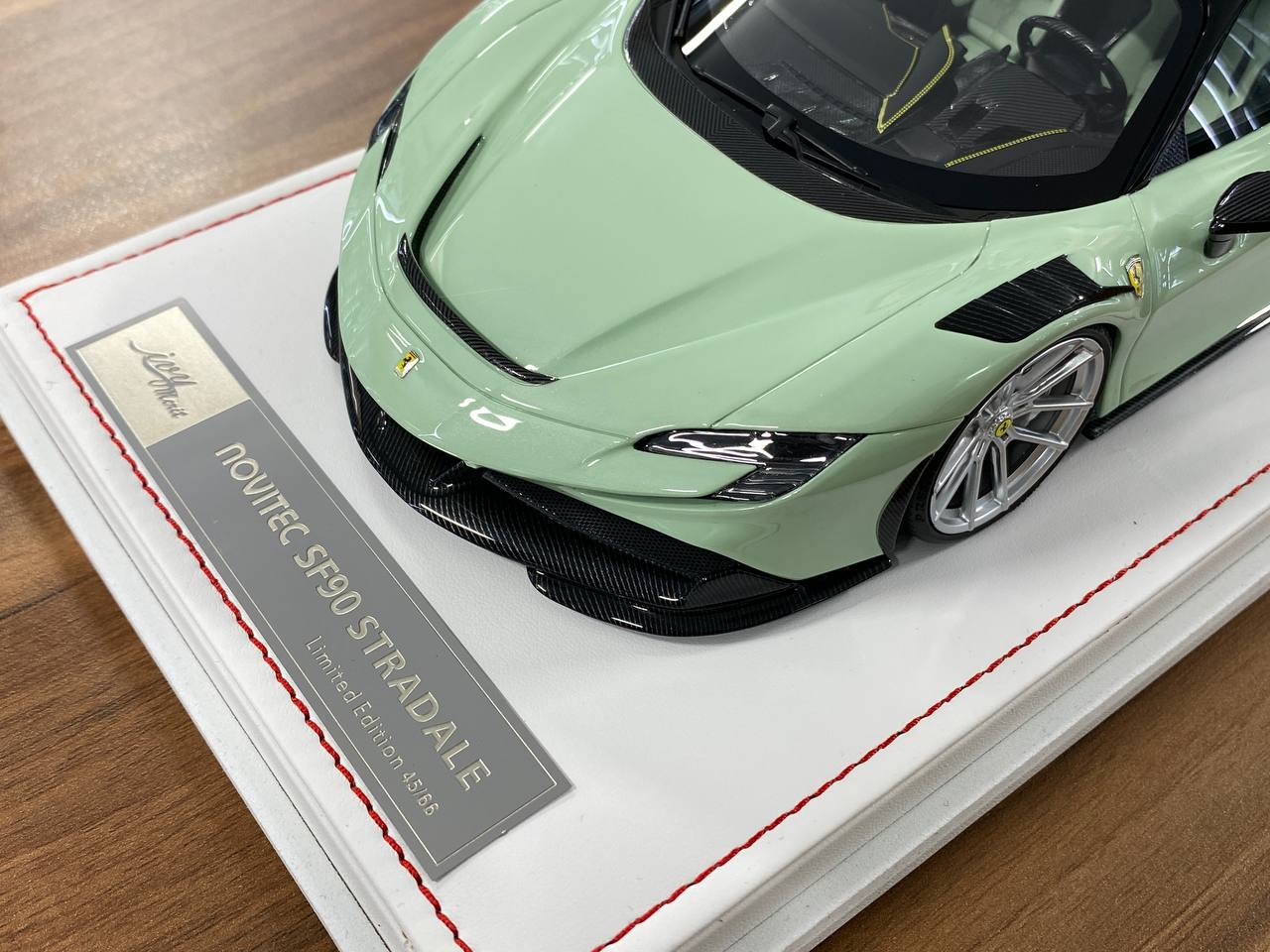 Ferrari SF90 Stradale 1:18 Resin Model – Light Green | IVY Merit Models (Limited 66 pcs – Dubai Collectors)