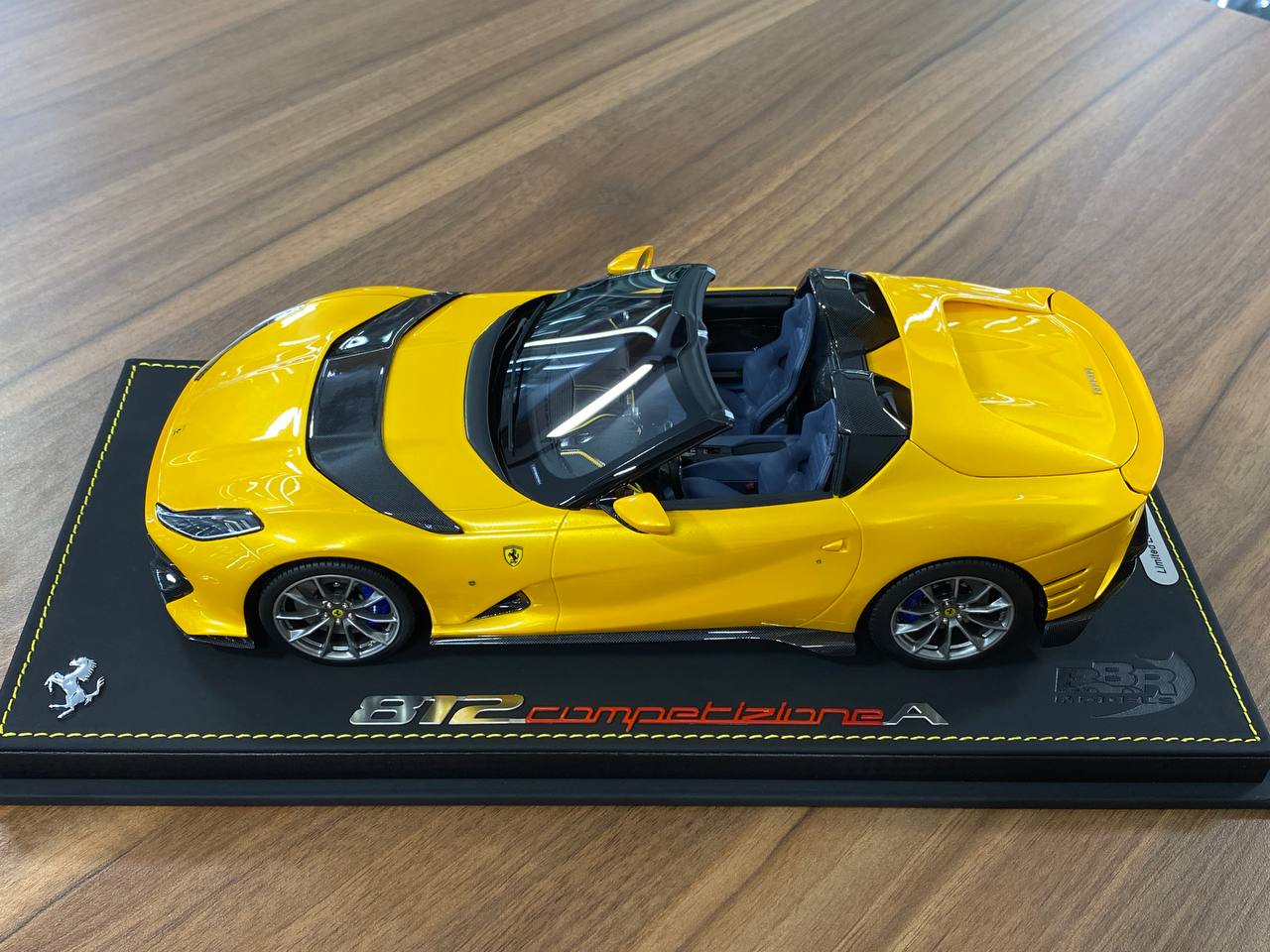 1:18 Resin Model BBR Collection Model Ferrari 812 CompetizioneA (Aperta) – Giallo Tristrato (Limited 200 pcs – Dubai Collectors)