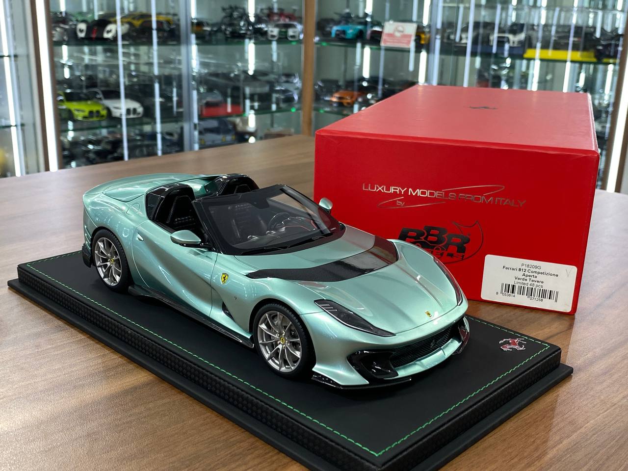 1:18 Resin Model BBR Collection Model Ferrari 812 CompetizioneA (Aperta) – Verde Tevere (Limited 48 pcs – Dubai Collectors)