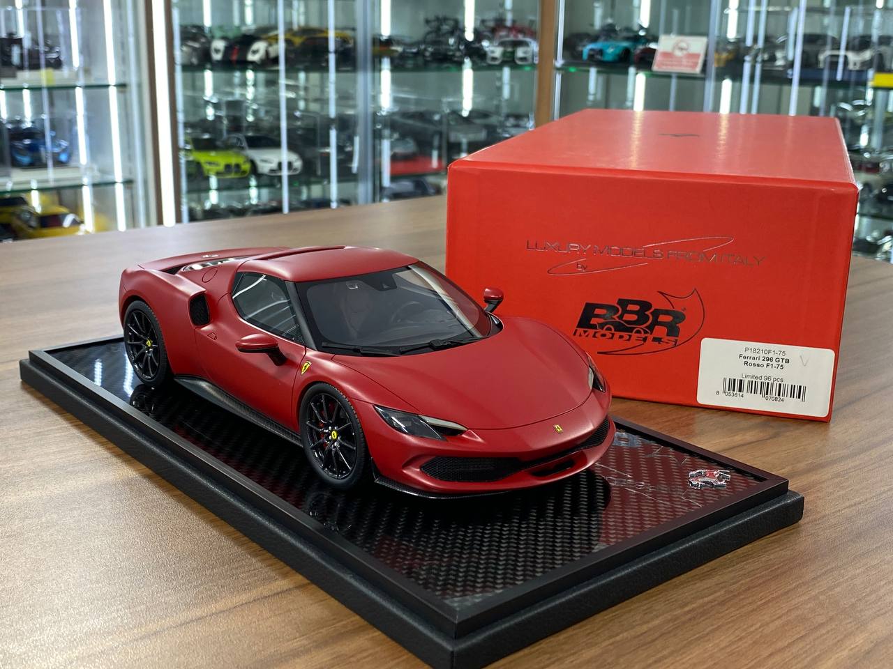 1:18 Resin Model BBR Collection Model Ferrari 296 GTB – Rosso F1-75 (Limited 96 pcs – Dubai Collectors)