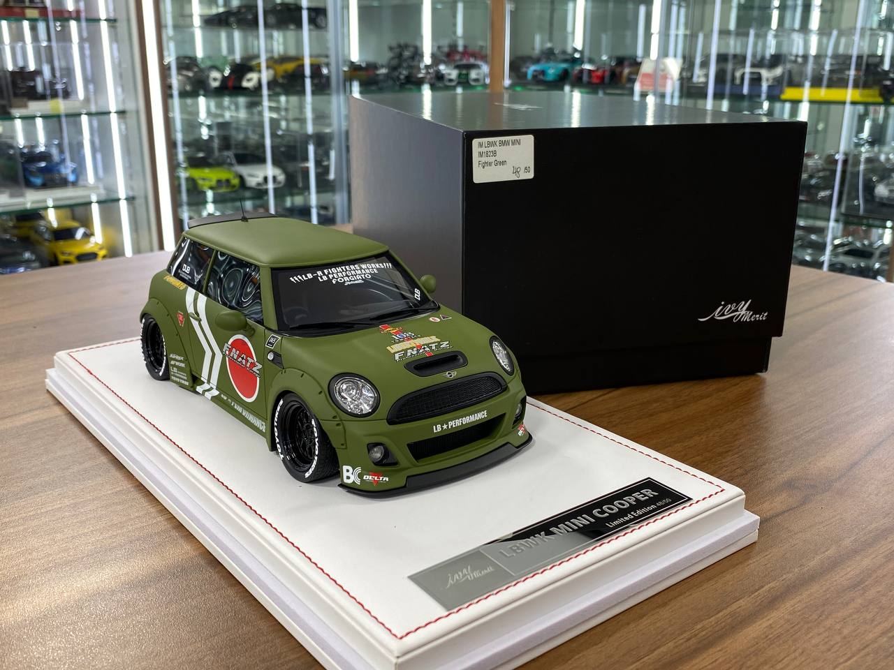 1:18 Resin Model IVY Merit Models Mini Cooper LBWK – Fighter Green (Limited 50 pcs – Dubai Collectors)