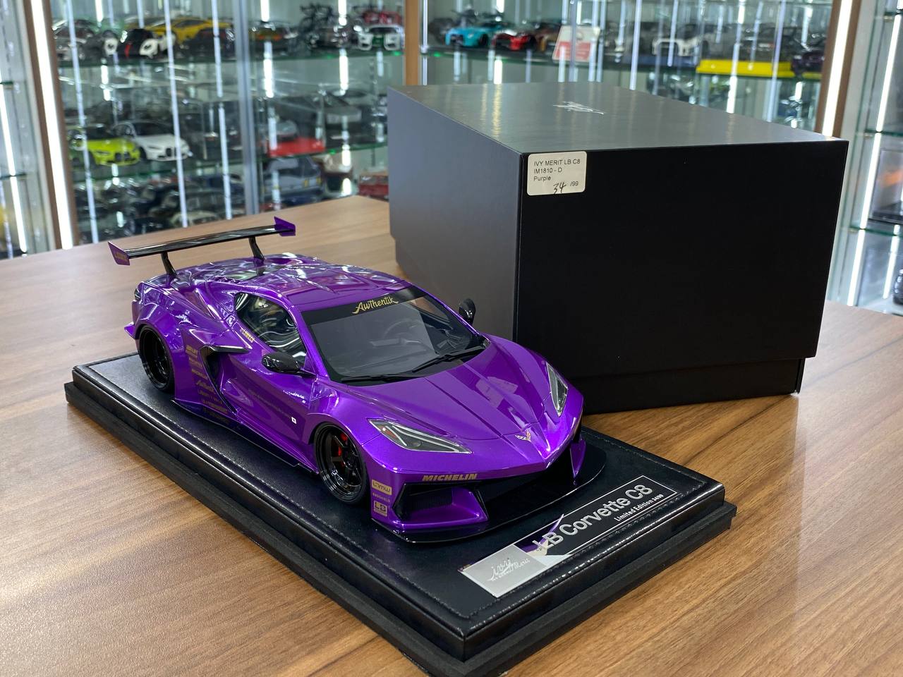1:18 Resin Model IVY Merit Models Chevrolet Corvette C8 LBWK – Purple (Limited 99 pcs – Dubai Collectors)
