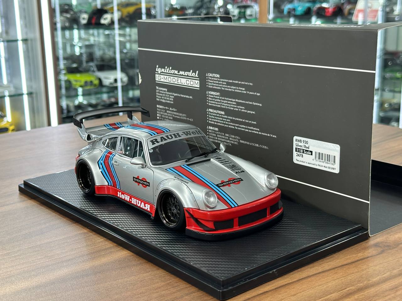 1/18 Resin Ignition Model Porsche 930 RWB #40 Shenzhen – Silver/Red