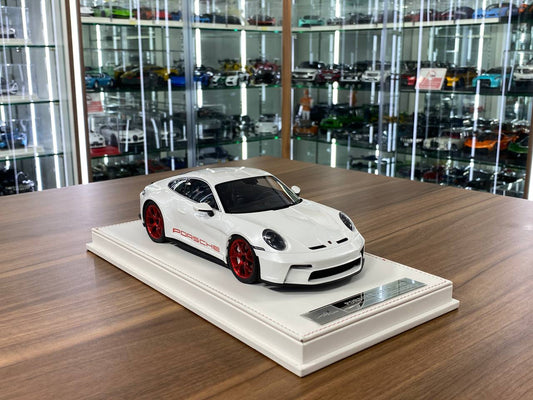 1/18 Resin Porsche 911 S/T (992) by Ivy Models in White/Red – Limited 20pcs