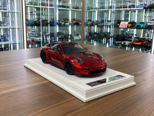 1/18 Resin Porsche 911 S/T (992) by Ivy Models in Metallic Red/ Black – Limited 15 pcs