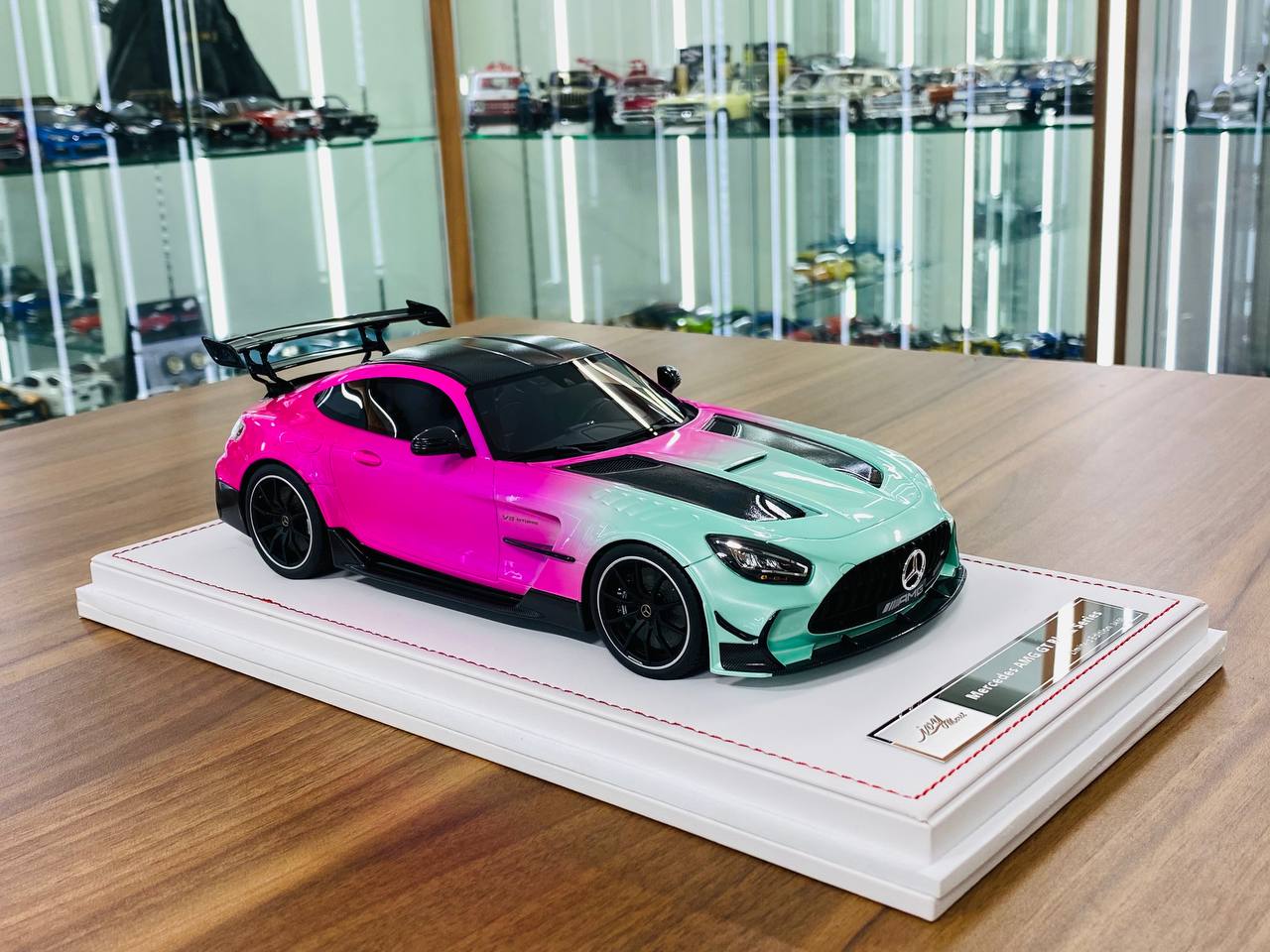 1/18 Resin Model - IVY Models Mercedes AMG GT Black Series in White Pink, Limited to 50 Pieces