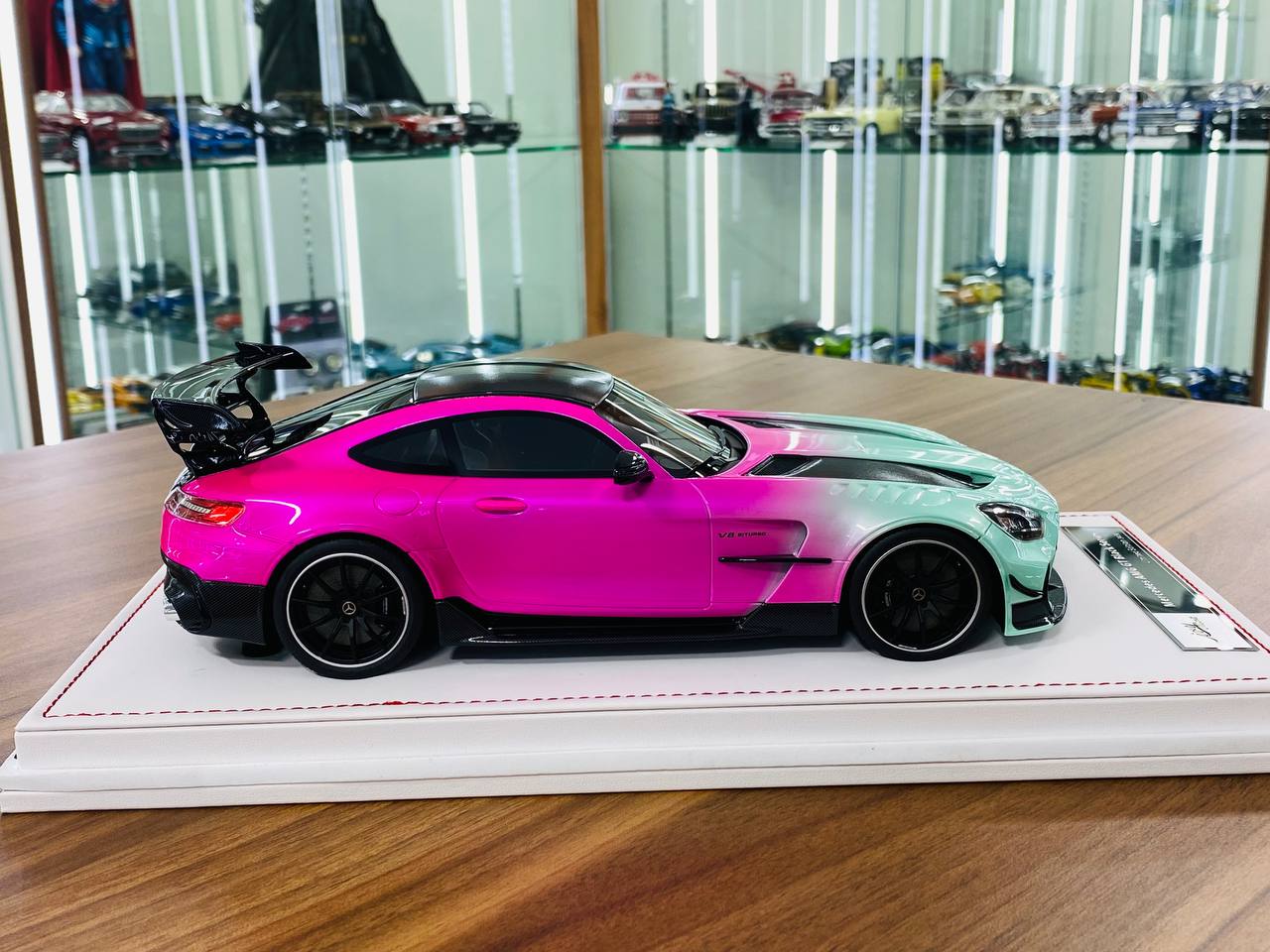 1/18 Resin Model - IVY Models Mercedes AMG GT Black Series in White Pink, Limited to 50 Pieces