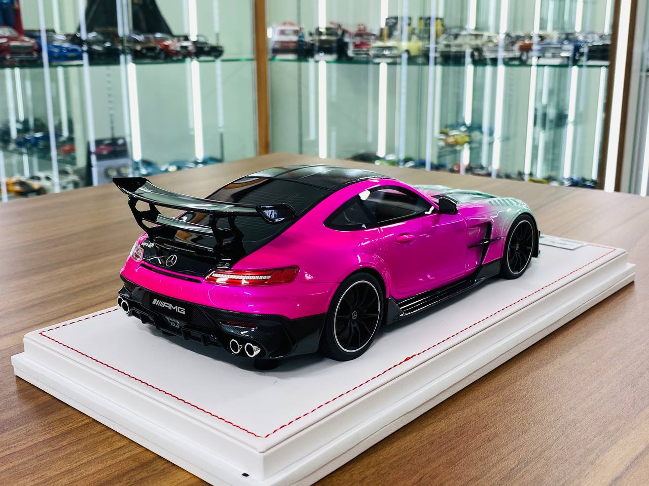 1/18 Resin Model - IVY Models Mercedes AMG GT Black Series in White Pink, Limited to 50 Pieces
