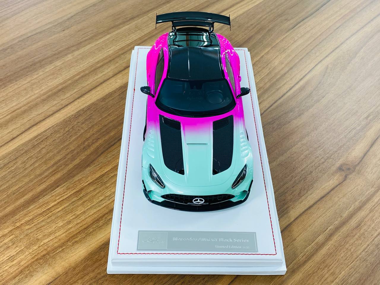 1/18 Resin Model - IVY Models Mercedes AMG GT Black Series in White Pink, Limited to 50 Pieces