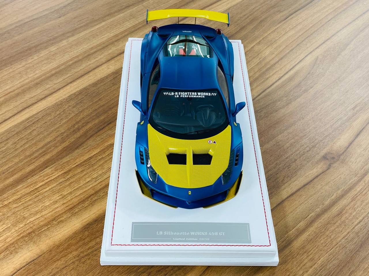 1/18 Resin Model - IVY Models Ferrari LB Silhouette WORKS 458 GT in Matt Blue, Limited to 50 Pieces