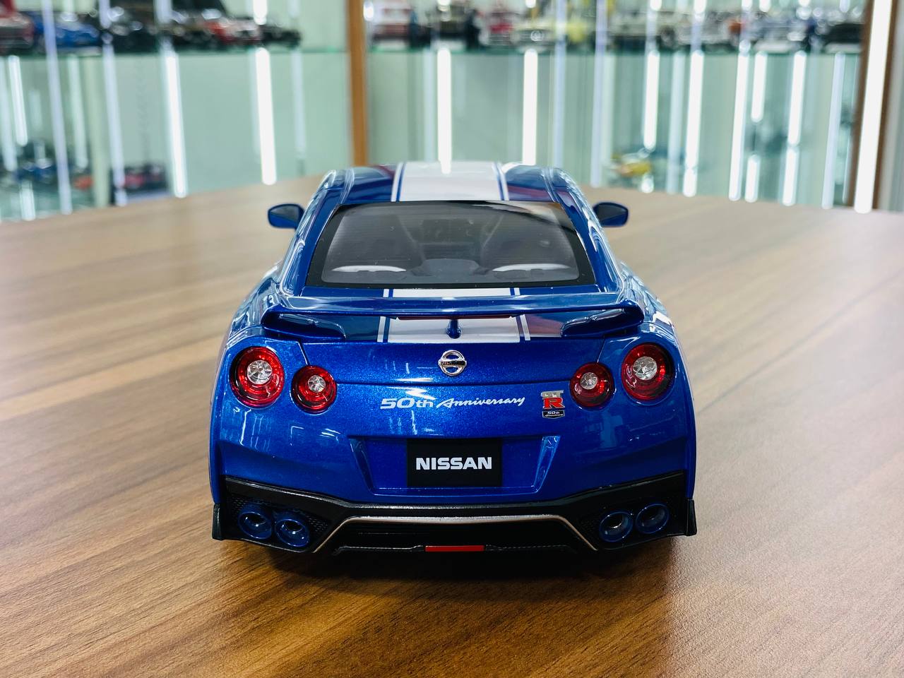 1/18 Diecast - MotorHelix Nissan GT-R R35 50th Anniversary in Wangan Blue, Limited to 1199 Pieces