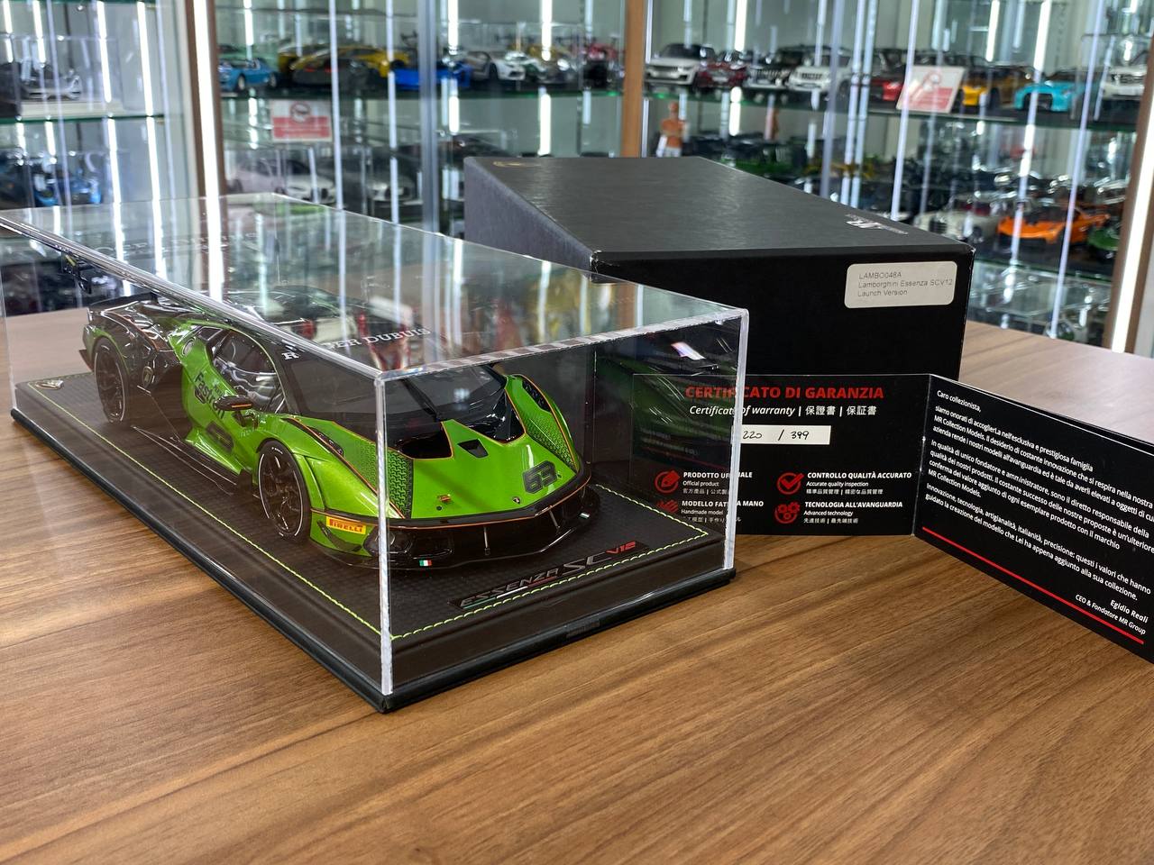 1/18 Resin Lamborghini Essenza #63 Green by MR Collection