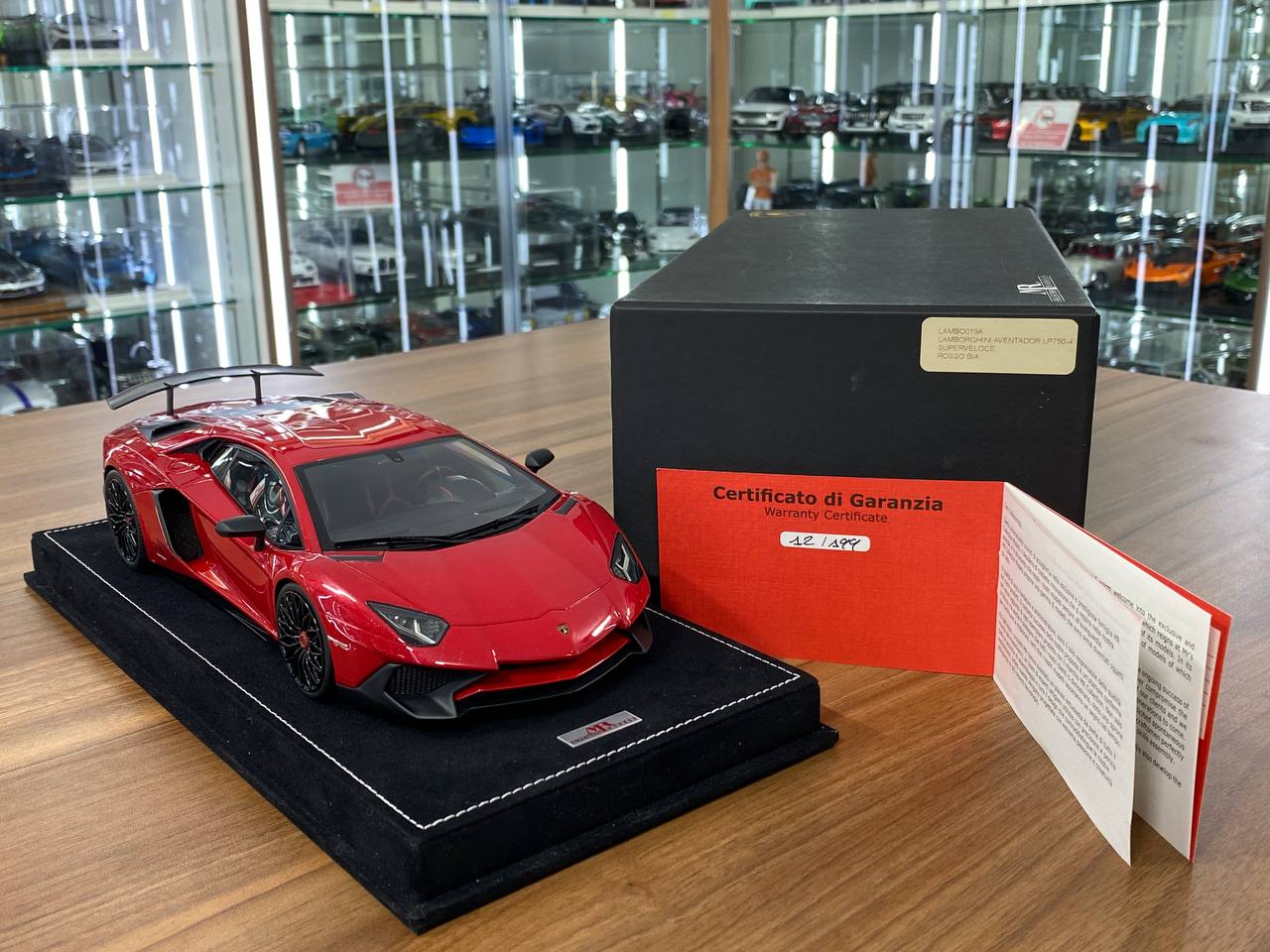 1/18 Resin Lamborghini Aventador LP750-4 Superveloce Rosso Bia – MR Collection Limited 199 pcs