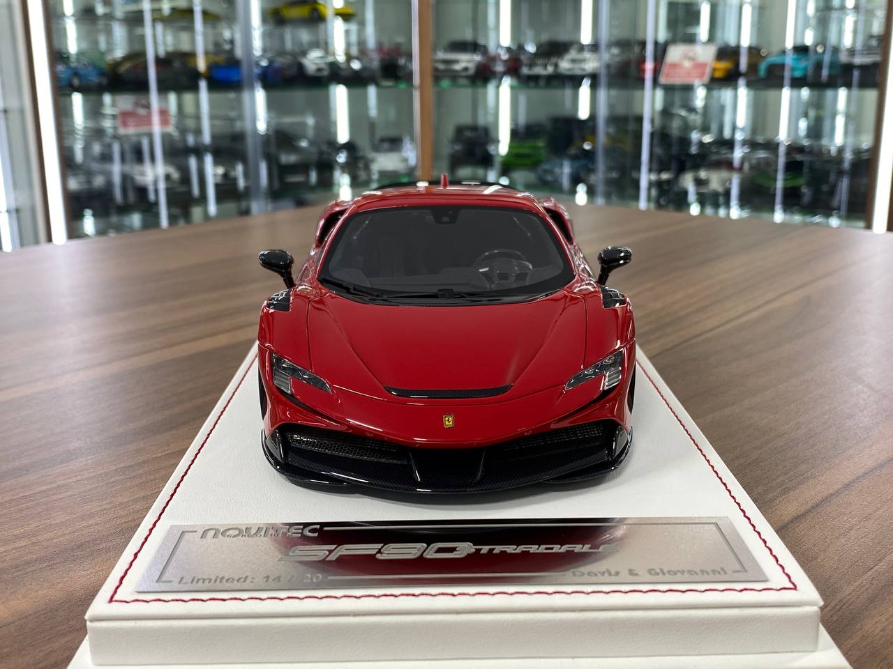 1/18 Resin Ferrari SF90 Stradale Novitec – Davis & Giovanni Rosso Corsa with Black Rims Limited 20 pcs