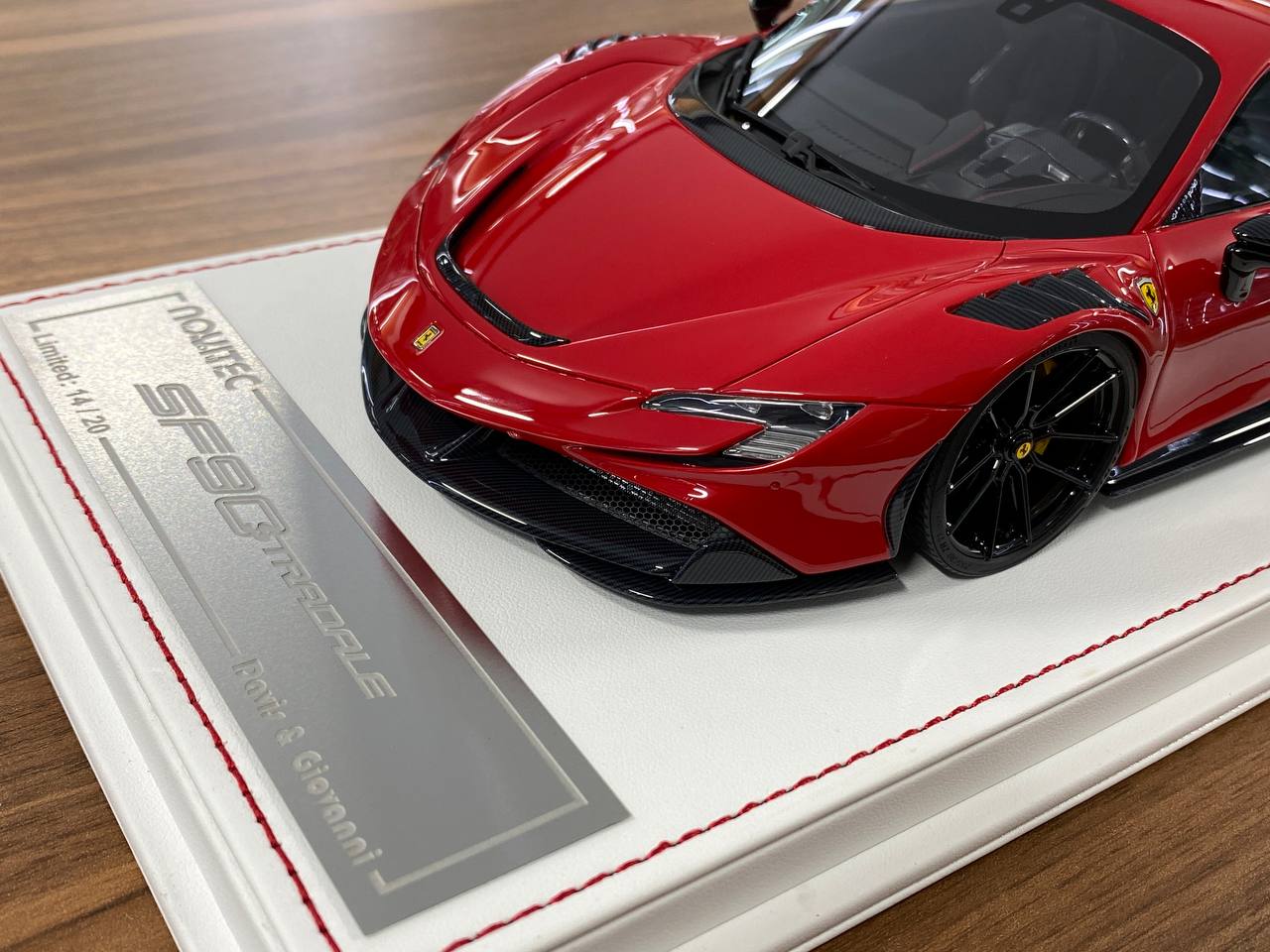 1/18 Resin Ferrari SF90 Stradale Novitec – Davis & Giovanni Rosso Corsa with Black Rims Limited 20 pcs