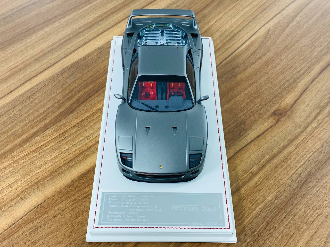 1/18 Resin Model Davis & Giovanni Ferrari F40 Matt Grey Limited to 20 Pcs.