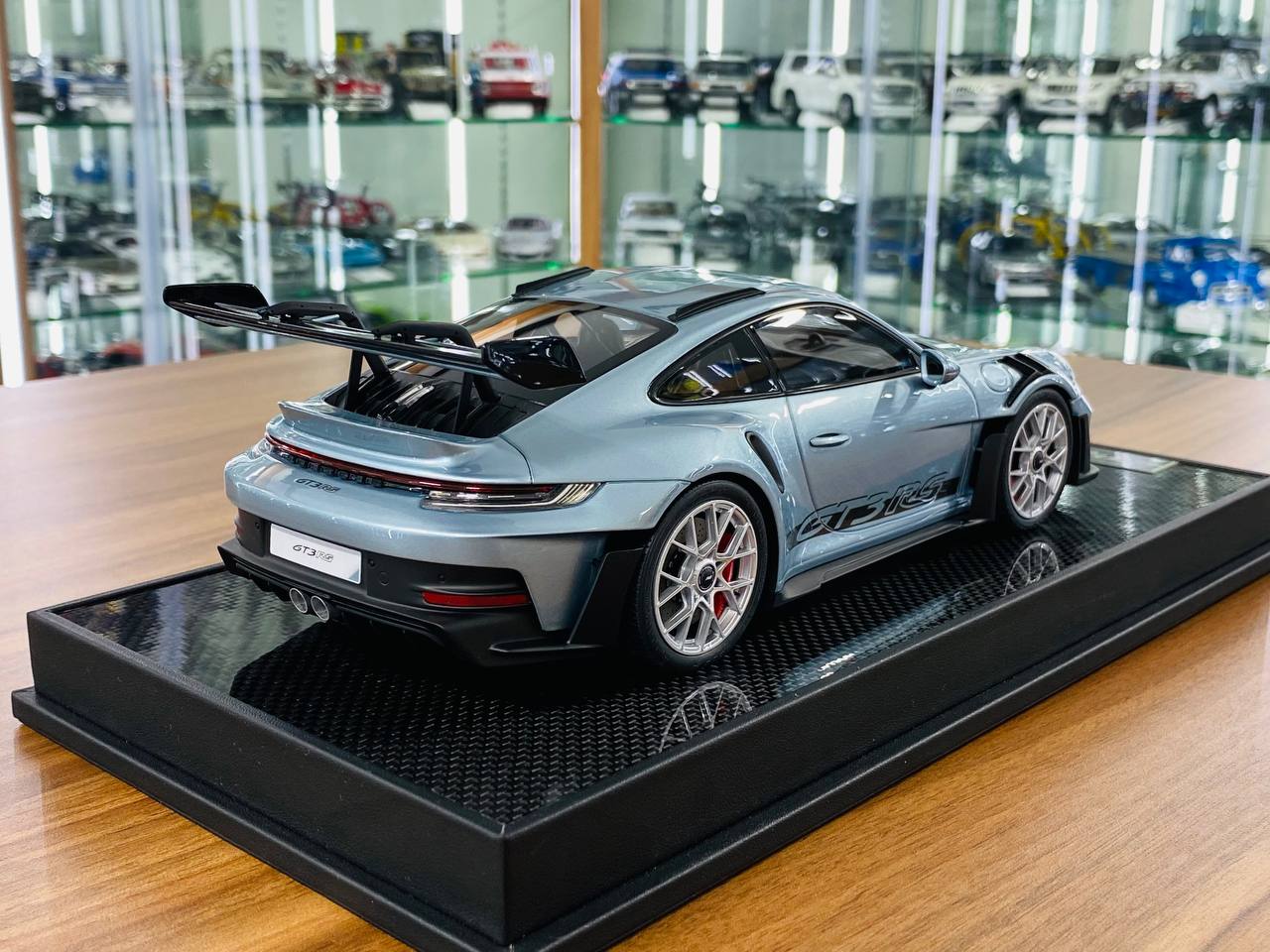 1/18 Resin Model - Timothy & Pierre Porsche 911 GT3 RS Weissach Package in Ice Blue, Limited to 40 Pieces