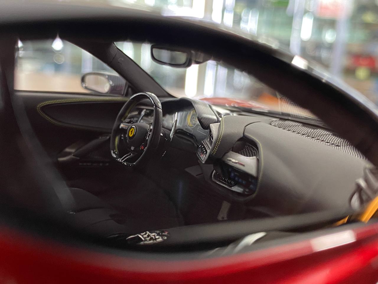 1/18 Resin Ferrari SF90 Stradale Novitec – Davis & Giovanni Chrome Red w/ Black Roof & White/Black Stripe Limited 10