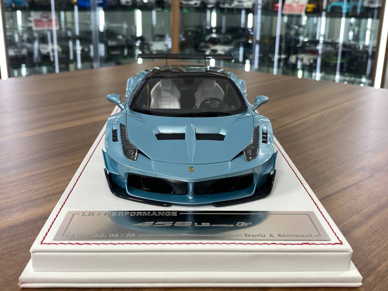 1/18 Resin Ferrari 458 GT LB Works – Davis & Giovanni AZZURRO THETYS with Carbon Roof Limited 8 pcs