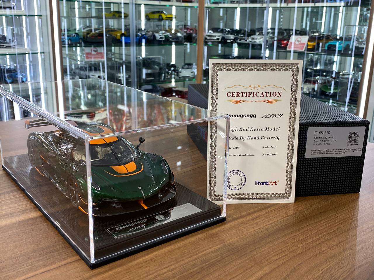 1/18 Resin Koenigsegg Jesko – FrontiArt Green Tinted Carbon - Limited 199 pcs