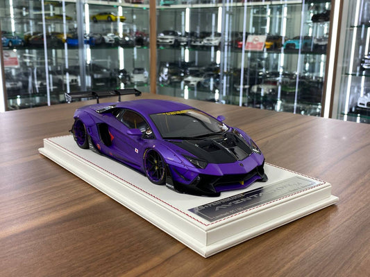 1/18 Resin Lamborghini AVENTADOR 2.0 LB Performance by Davis & Giovanni Matt Metallic Purple w / Zero Fighter decals