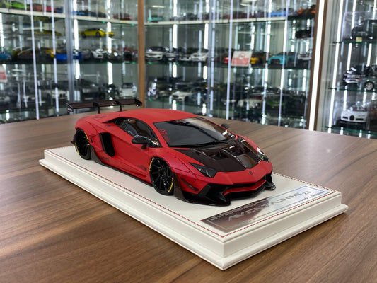 1/18 Resin Lamborghini AVENTADOR 2.0 LB Performance by Davis & Giovanni Matt Metallic Purple w / Zero Fighter decals