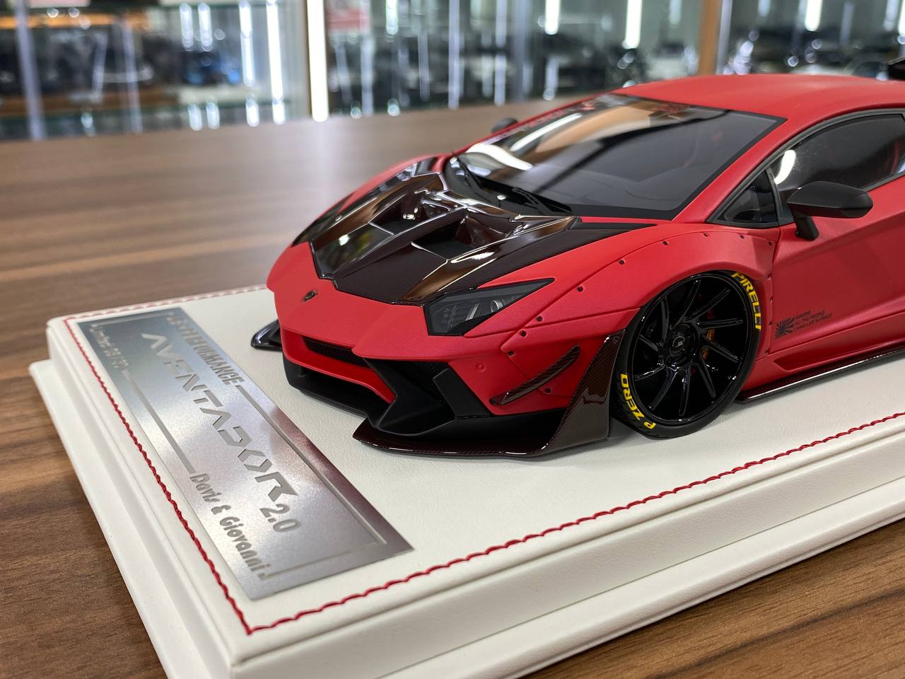 1/18 Resin Lamborghini AVENTADOR 2.0 LB Performance by Davis & Giovanni Matt Metallic Purple w / Zero Fighter decals