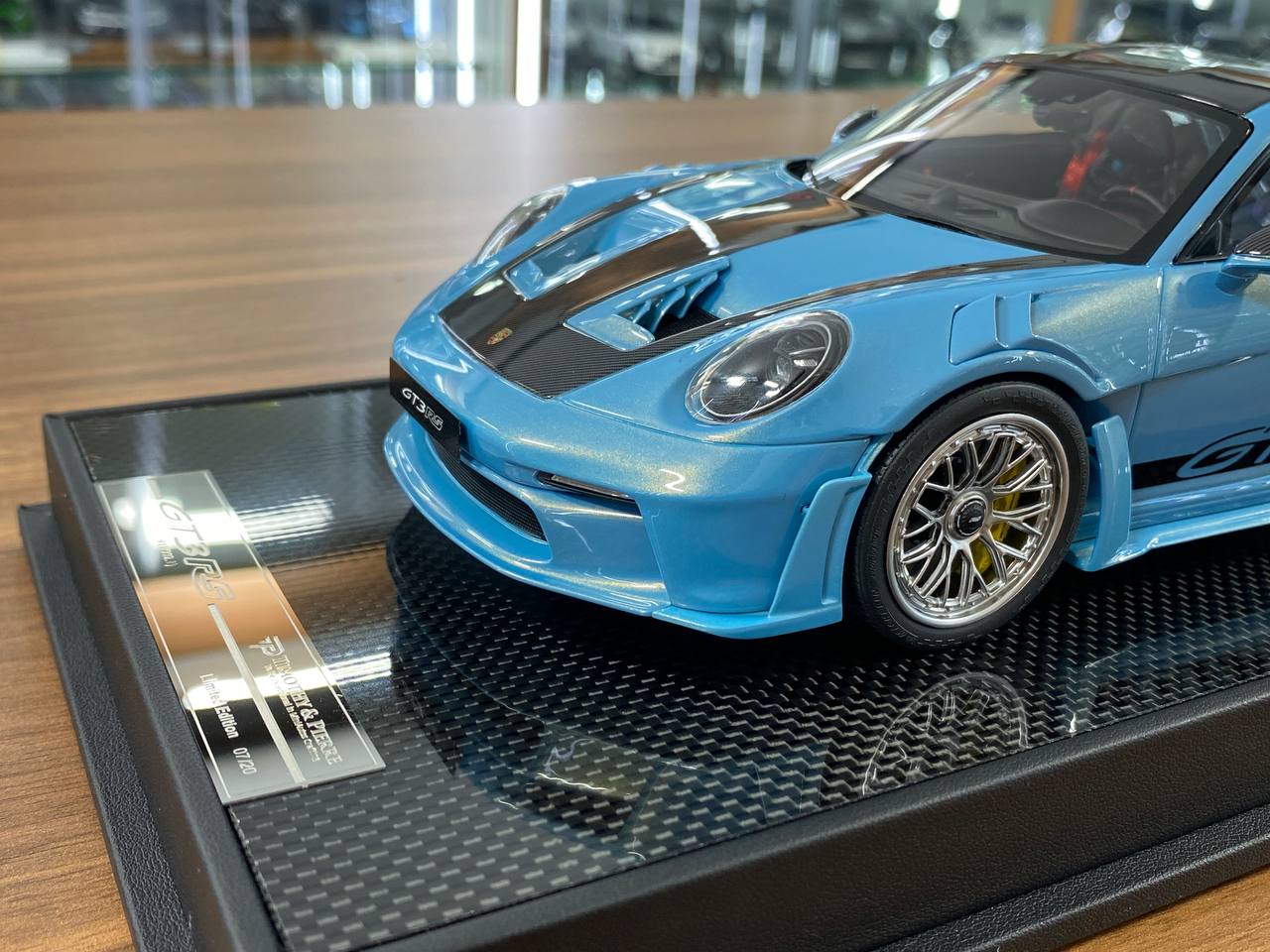 1/18 Resin Timothy & Pierre Porsche 911 GT3 RS (992.1) Mirage Chrome Blue Limited Edition: 20 pcs