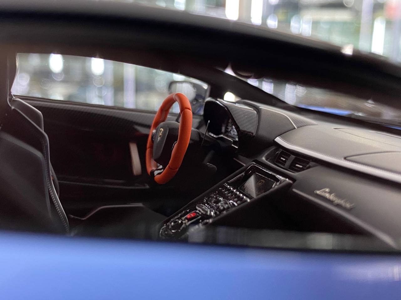 1/18 Resin Lamborghini AVENTADOR SVJ #63 Blue , carbon roof Limited- 06 pcs by Davis & Giovanni