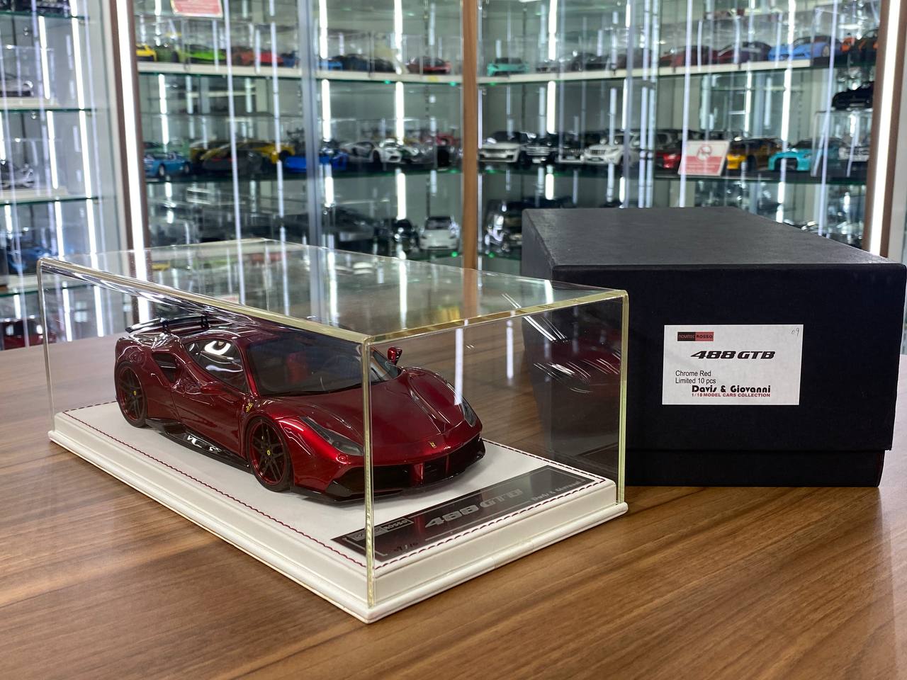 1/18 Resin Ferrari 488 GTB NOVITEC ROSSO Chrome Red by Davis & Giovanni Limited 10 pcs