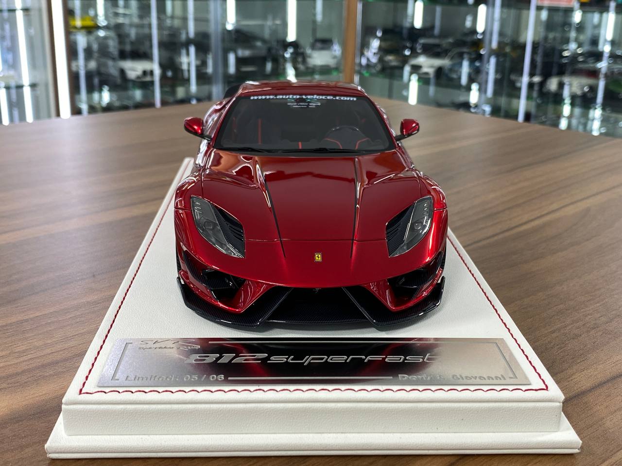 1/18 Resin Ferrari 812 Superfast SVR | Davis & Giovanni | Limited 6 pcs | Candy Red with Black Accents
