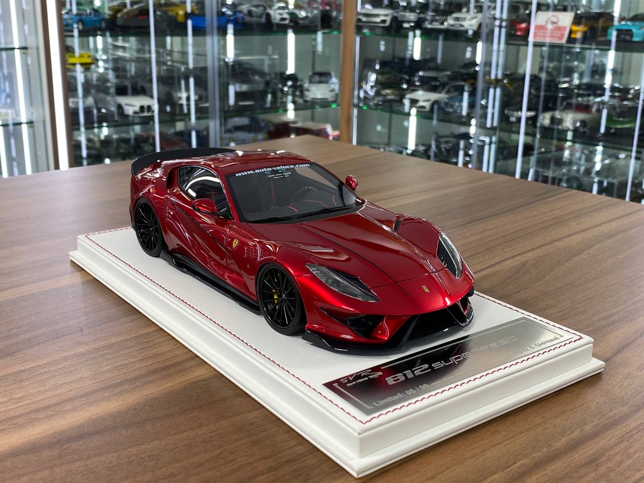 1/18 Resin Ferrari 812 Superfast SVR | Davis & Giovanni | Limited 6 pcs | Candy Red with Black Accents