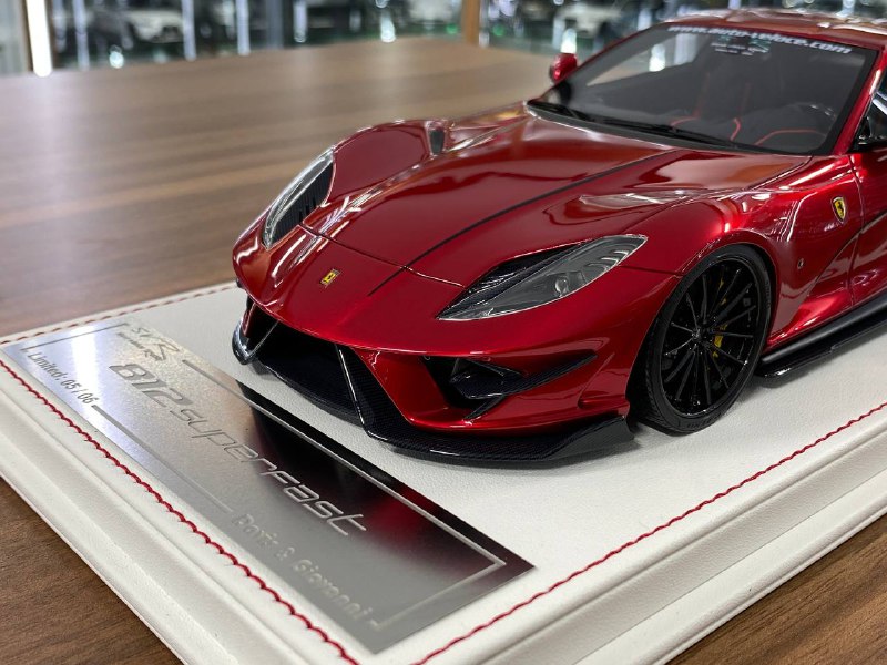 1/18 Resin Ferrari 812 Superfast SVR | Davis & Giovanni | Limited 6 pcs | Candy Red with Black Accents
