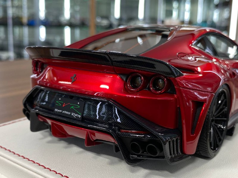 1/18 Resin Ferrari 812 Superfast SVR | Davis & Giovanni | Limited 6 pcs | Candy Red with Black Accents