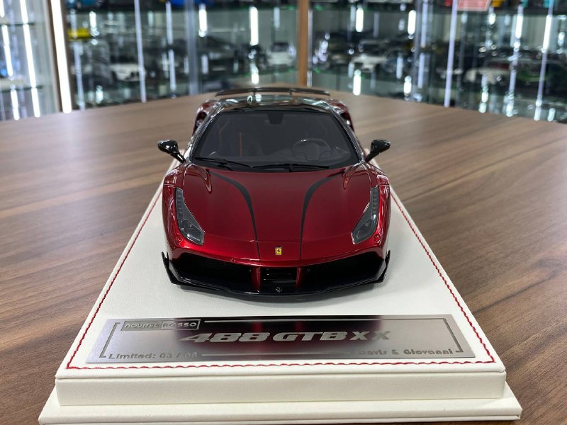1/18 Resin Ferrari 488 GTB XX Novitec Rosso | Davis & Giovanni | Limited 8 pcs | Chrome Red