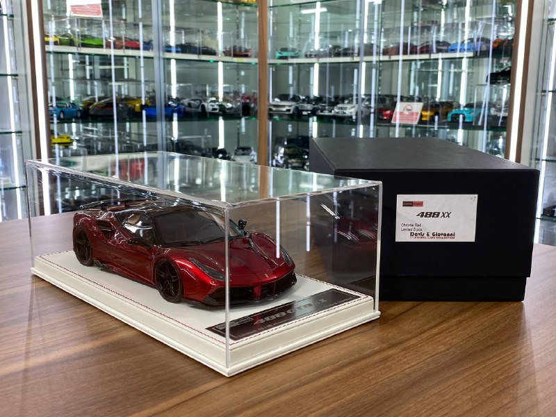1/18 Resin Ferrari 488 GTB XX Novitec Rosso | Davis & Giovanni | Limited 8 pcs | Chrome Red