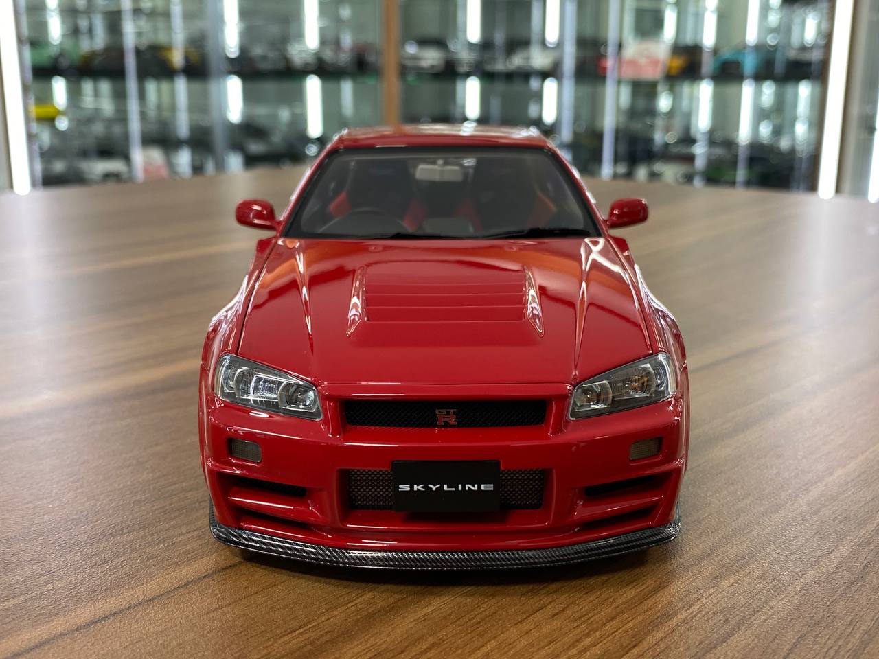 1/18 Diecast – Nissan Skyline GT-R R34 Customized Version | MotorHelix | Limited 399 pcs | Active Red