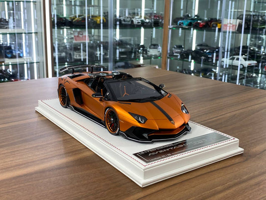 1/18 Davis & Giovanni Lamborghini AVENTADOR LP 750-4 SV Roadster novitec Matt chrome orange, black stripe Limited 8 pcs