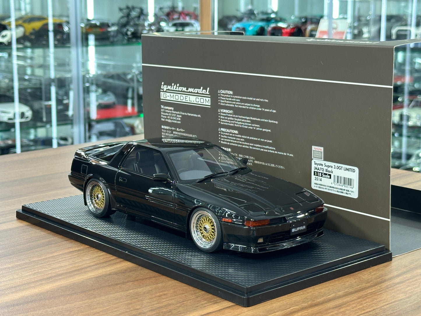 1/18 Resin Ignition Model Toyota Supra 3.0 GT LIMITED MA70 – Black