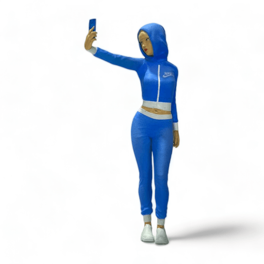 Scale Figure Selfie Girl Nike Dress Blue by SF 1/18 SF-118000|Sold in Dturman.com Dubai UAE.