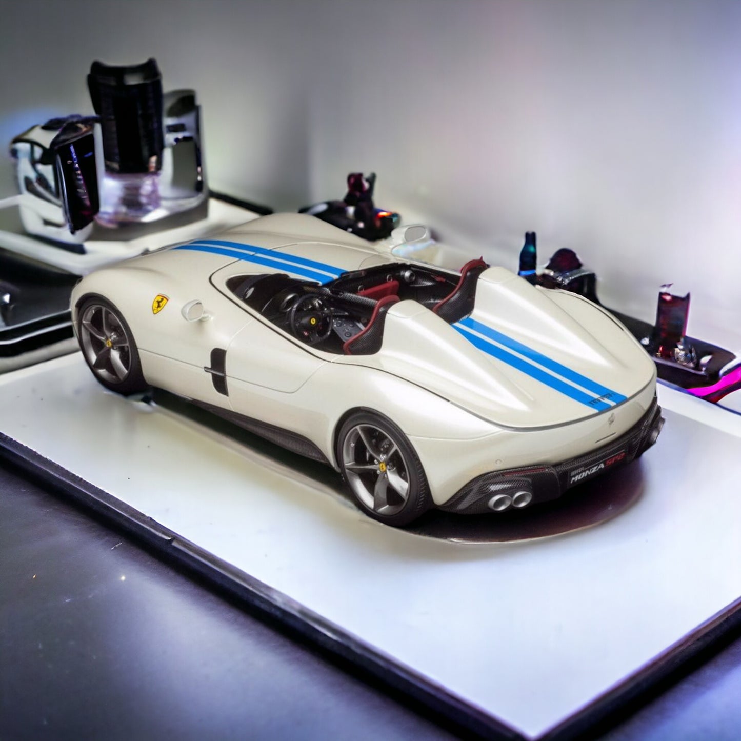 1/18 Diecast Ferrari Monza SP2 White BBR Scale Model Car|Sold in Dturman.com Dubai UAE.