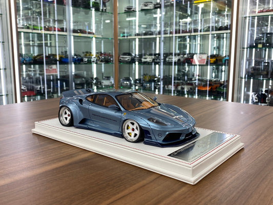1/18 Resin Ferrari 430 Scuderia LB Performance – Azul Plateado, silver stripes| Davis & Giovanni