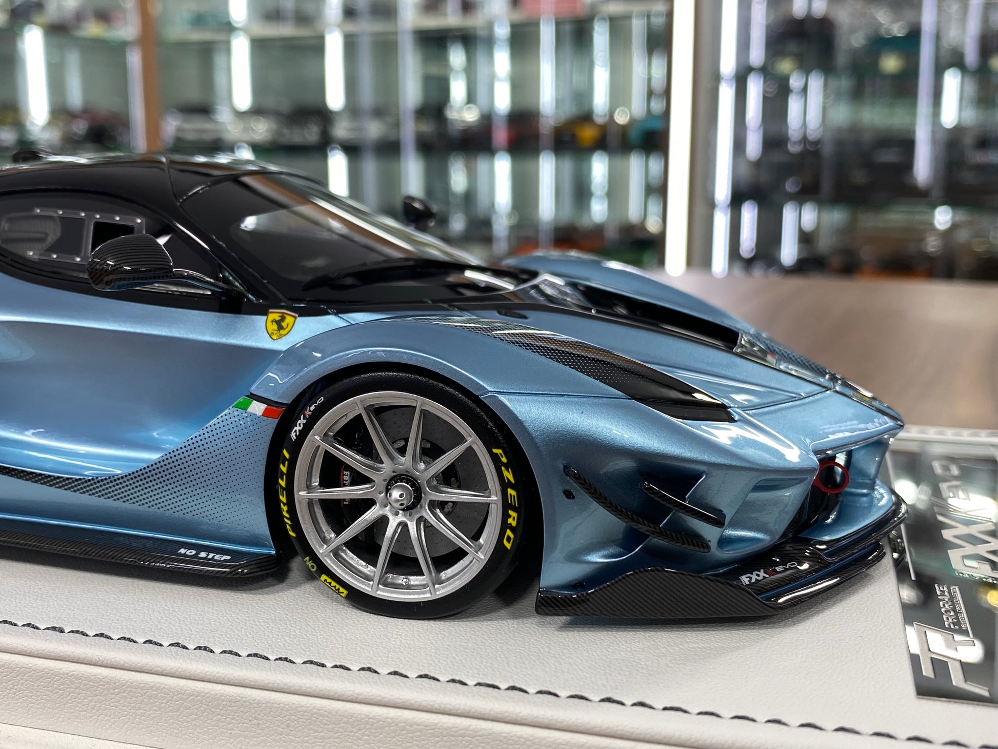 1/18 scale Ferrari FXXK EVO ProRaze Light Metallic Blue resin model car