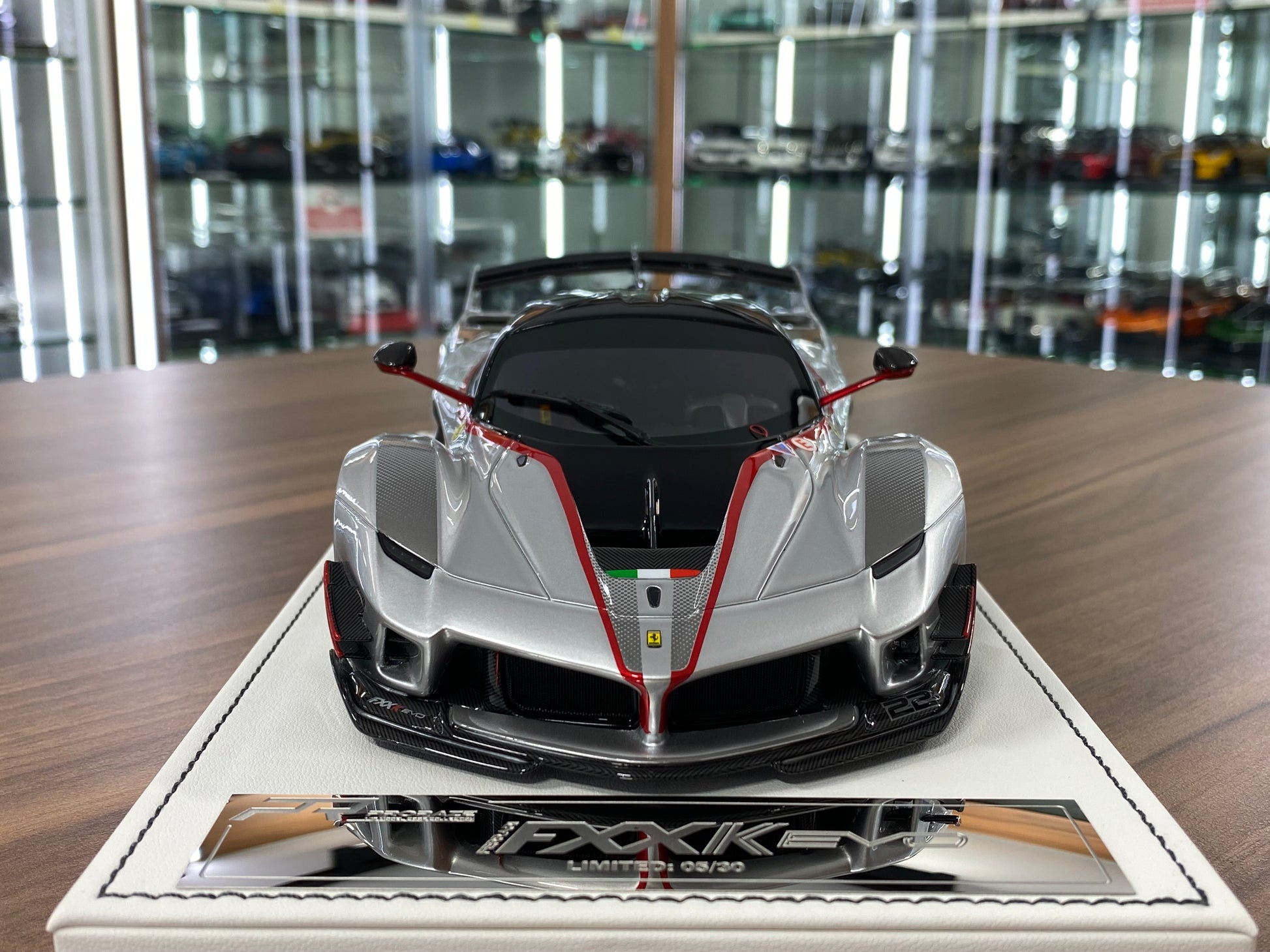 Ferrari FXXK EVO No.22 Silver 1/18 scale ProRaze resin collectible