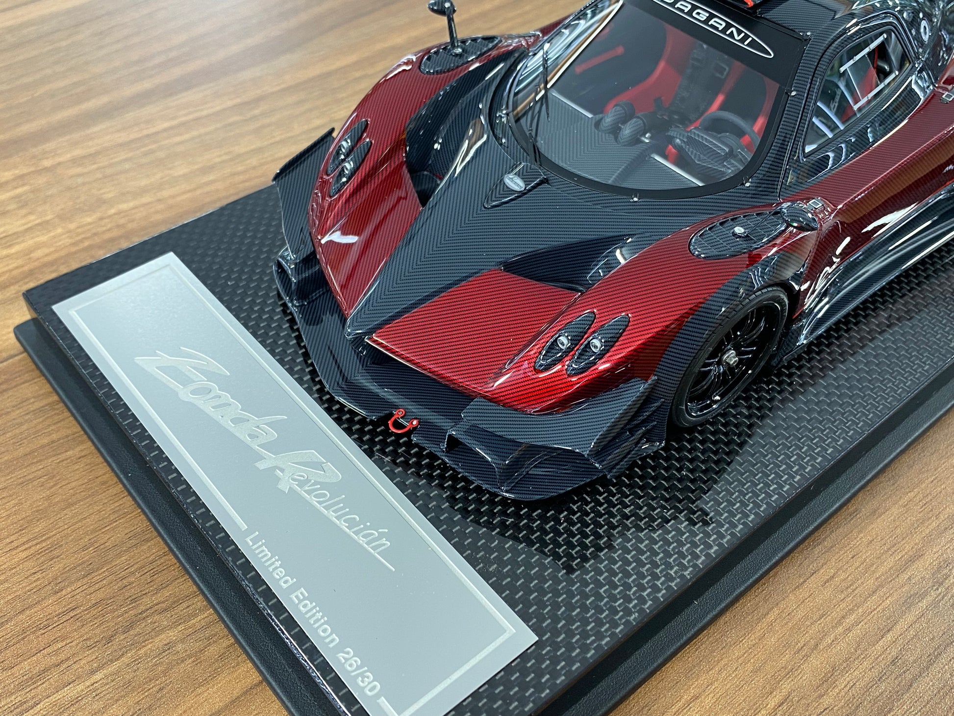 1/18 Resin Dino Model Pagani Zonda Revolucian Carbon Fiber/ Red Limited to 30 pcs.
