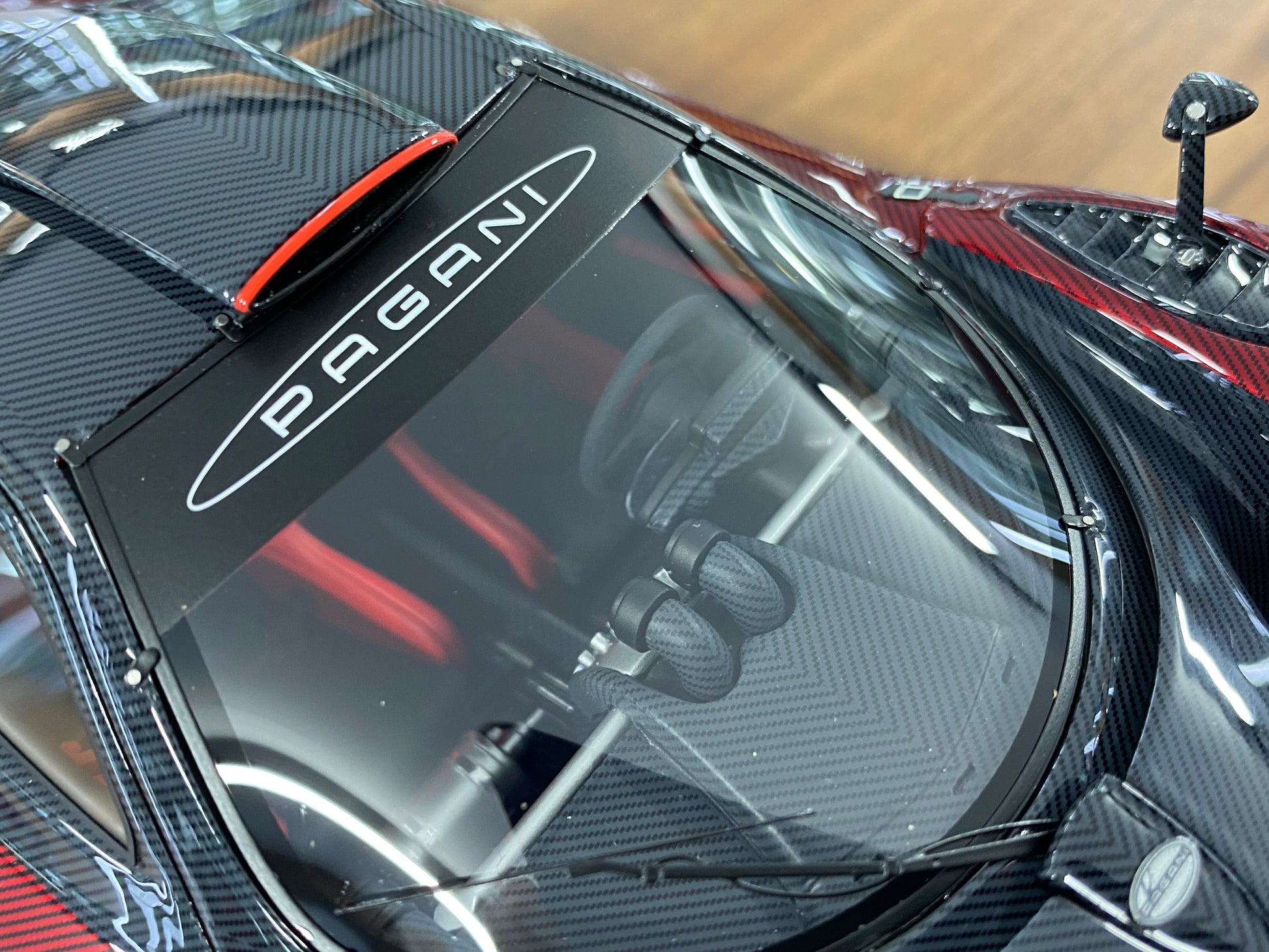1/18 Resin Dino Model Pagani Zonda Revolucian Carbon Fiber/ Red Limited to 30 pcs.