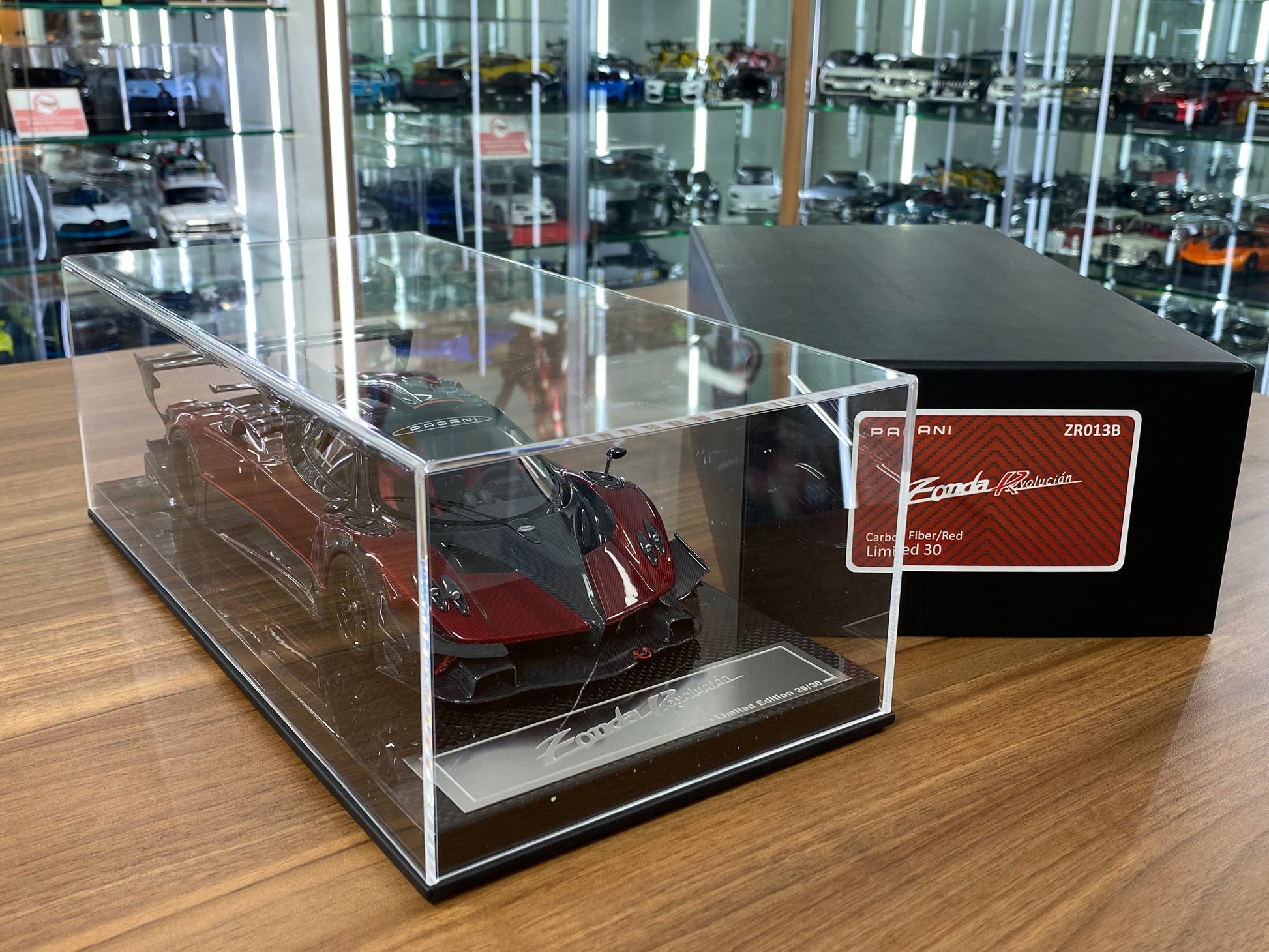 1/18 Resin Dino Model Pagani Zonda Revolucian Carbon Fiber/ Red Limited to 30 pcs.
