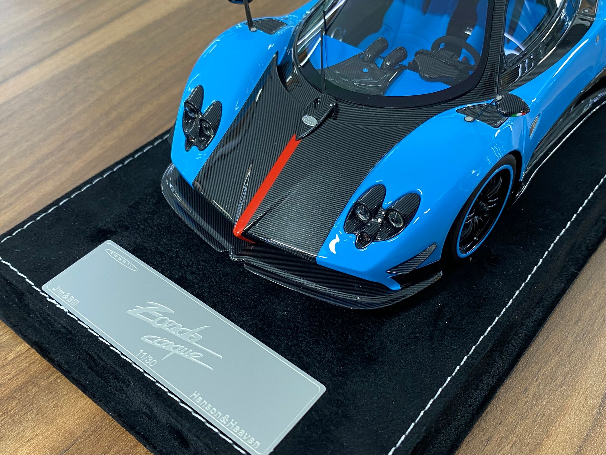 1/18 HH Model Pagani Zonda Cinque Baby Blue/Carbon Fiber Resin | Limited 30 pcs