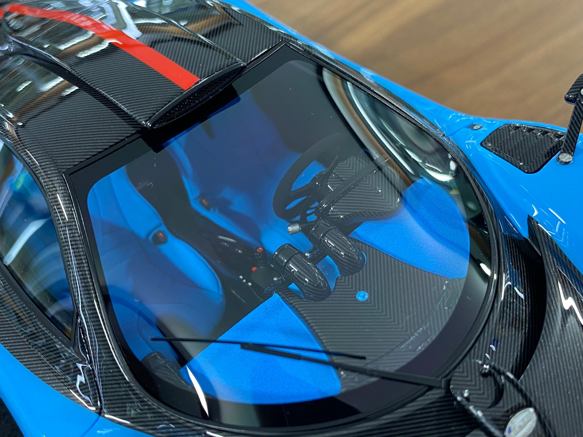 1/18 HH Model Pagani Zonda Cinque Baby Blue/Carbon Fiber Resin | Limited 30 pcs